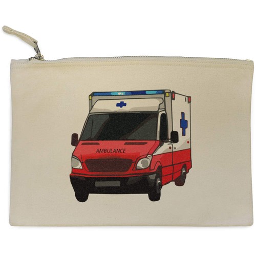Ambulance canvas clutch bag - 'ambulance',