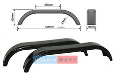 A Pair of 7" X 48" Tandem Double Trailer Mudguards for 10" Wheels