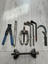 OLD GARAGE TOOLS ASSORTED CV BOOT CLAMP , SPRING COMPRESSOR  AND MORE 8 IN TOTAL