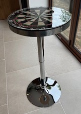 Winmau Masters Adjustable Dartboard Oche Table for Man Cave - Silver