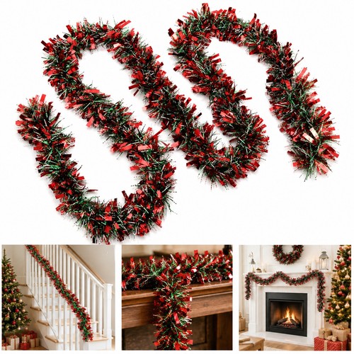Christmas tinsel garland 6pcs - tinsel,