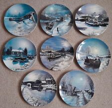 Choose ONE OR MORE WATERWAYS BY WINTER MOONLIGHT Narrow Boat Wedgwood Plate P1
