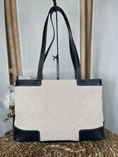Lamarthe Paris cotton & leather trim handbag tote bag