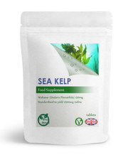 Sea Kelp 150mg Tablets - High Iodine 250mcg - Thyroid, Hair Skin Support (V), UK