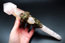 Rose Quartz crystal wand with
