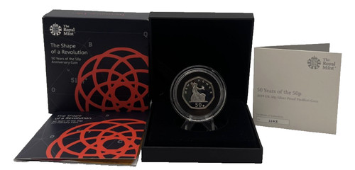 2019 silver proof - piedfort, 50p