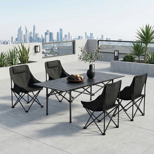 Folding table and chairs - and,