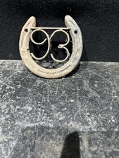 vintage, handmade house number sign made from a horseshoe No 93 Ref C22