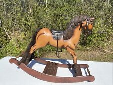 Vintage Large Wooden Rocking Horse 32.5”x 24.5” X 12”