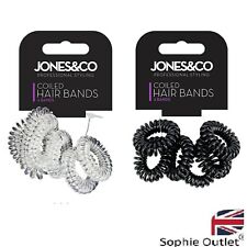6pk HAIR Bobbles Spiral Coil Elastic Tangle Free Stretchy Wired Plastic Bands UK