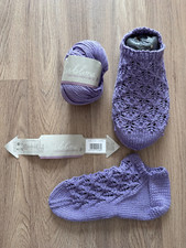 Hand knitted SUBLIME Merino Wool SILK Cashmere socks DK UK6-7 EU39-40 Levander