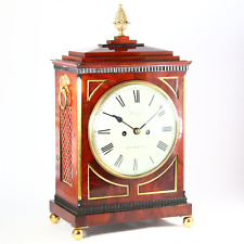 Richard Webster London Antique Regency Mahogany Bracket Clock Chime Repeat