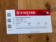 TICKET 2022/23 Manchester United v Wolves  League