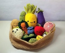 Hand-made crochet fruit and