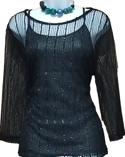 Black sheer sparkly - f&f,