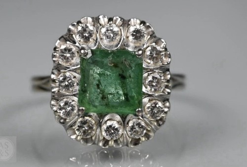 Emerald diamond ring - diamond,