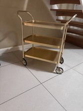 Vintage Gold/Brass Effect 3-Tier Hostess Trolley. Drinks Cocktails Retro 