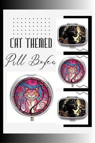 Cat themed pill box tablet - themed, /