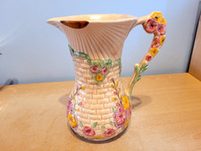 Beautiful Arthur Wood Hand Painted 8" "Garden Wall" Flower Jug #3661. Ex Condit.