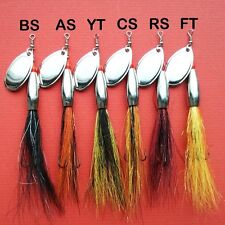 Flying C ,Bullet Head Bucktail  Spinner Lure Nickel 12g & 16g 6 Salmon Patterns.