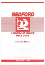 BEDFORD HA CF VAN , KB TK TL TM TRUCK & VAS SB YMP YMT YNT BUS '82 UK PRICE LIST