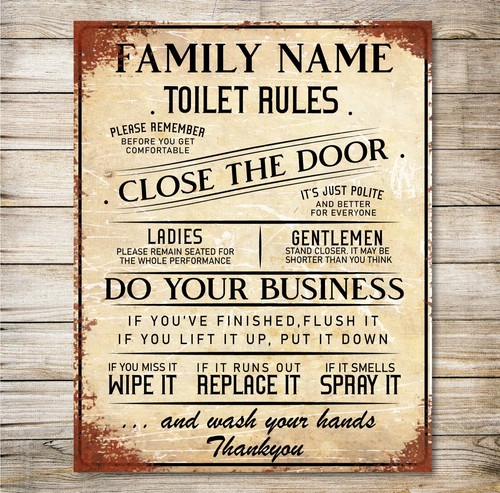Personalised toilet sign - personalised, wc