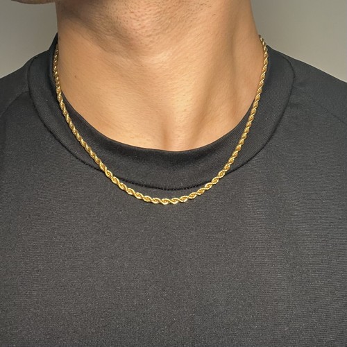 Gold thin rope chain - gold,