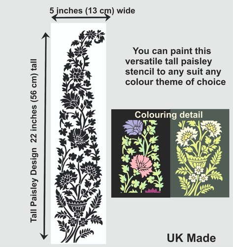 Large inch paisley stencil - large,