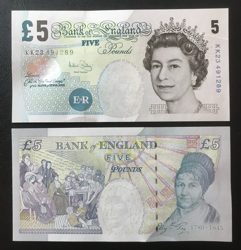 Unc england five pound - england,