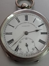 Antique Samuel Edgcumbe Pocket Watch – 1902, Sterling Silver, Swiss Made,...