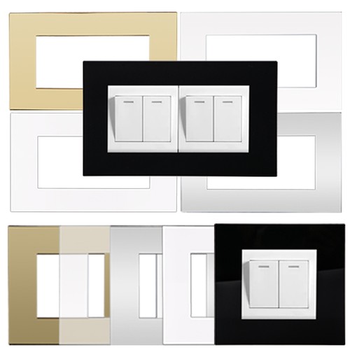 Single double light switch - /,