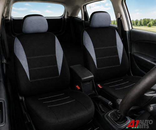 Front grey black car seat - front,