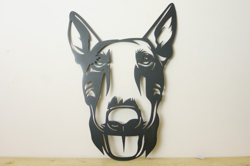 Bull terrier head metal - bull,