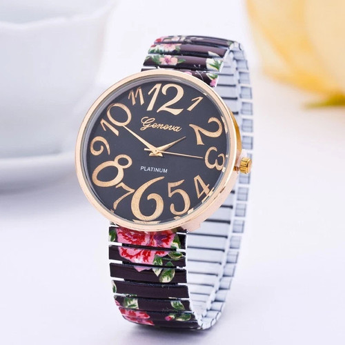 Women floral analog - women’s, quartz