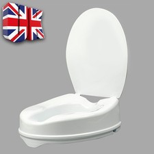Pepe-Raised Toilet Seat with Lid 4 Inches Toilet Seat Riser - Elderly Disabled B