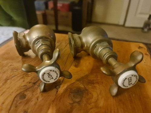 Pair antique globe bath - of,