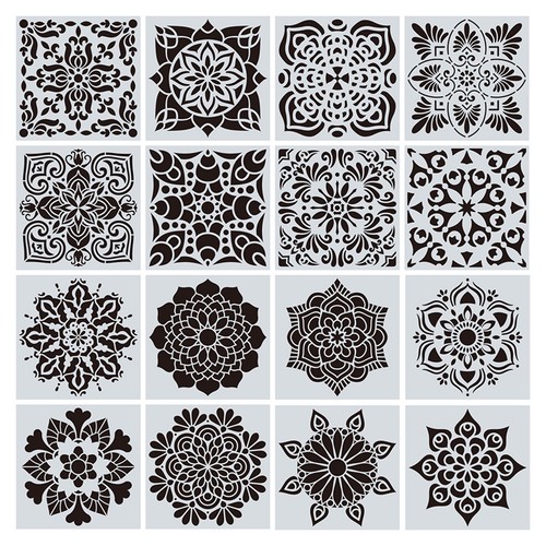 16pcs stencil painting - 16pcs,