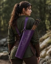 Purple leather archery quiver