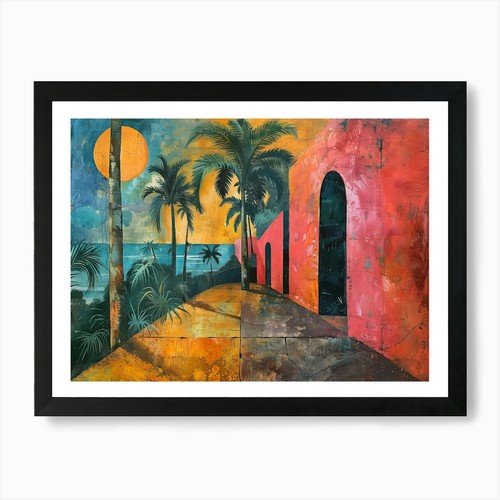 Santa cruz art print - cruz, framed