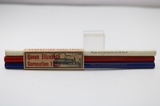 Vintage (c1953) ROWNEY Coronation Pencils White, Red & Blue