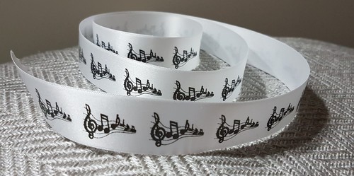 Music note ribbon 25mm - note,