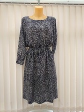 Joules Navy Ditsy  Casual Dress With Drawstring Belt UK 16 new with tag