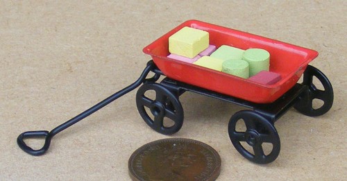 Dolls house metal trolley - dolls, &