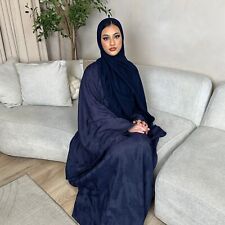 Muslim Women Batwing Sleeve Maxi Dress Abaya Kaftan Satin Arab Robe Islamic Gown