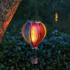 45cm Solar Flame Effect Rainbow Hot Air Balloon Hanging LED Outdoor Lantern