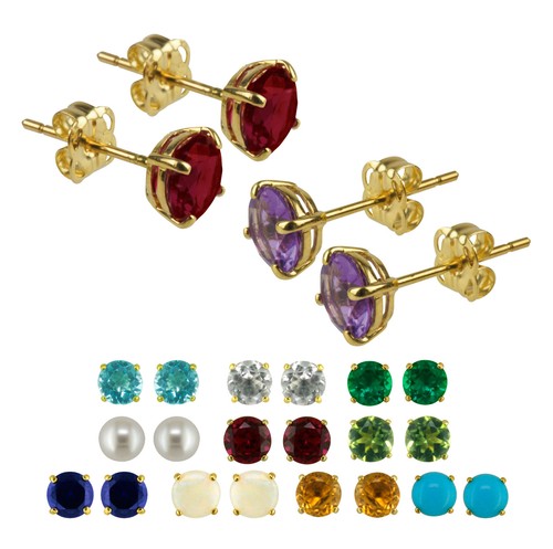 9ct yellow gold studs - yellow,