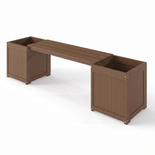 Hdpe outdoor bench with flower - hdpe,
