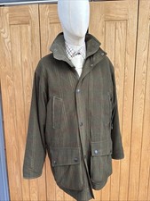 Men's Green BARBOUR TWEED Wool SHOOTING Jacket Coat FIELD HUNTING SMALL 38/40