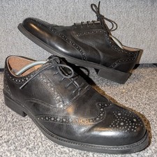 Men's Clarks Black Oxford Lace Up Brogue Shoes UK Size 9 Formal Smart Dress 