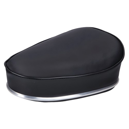 Black seat with chrome strip
